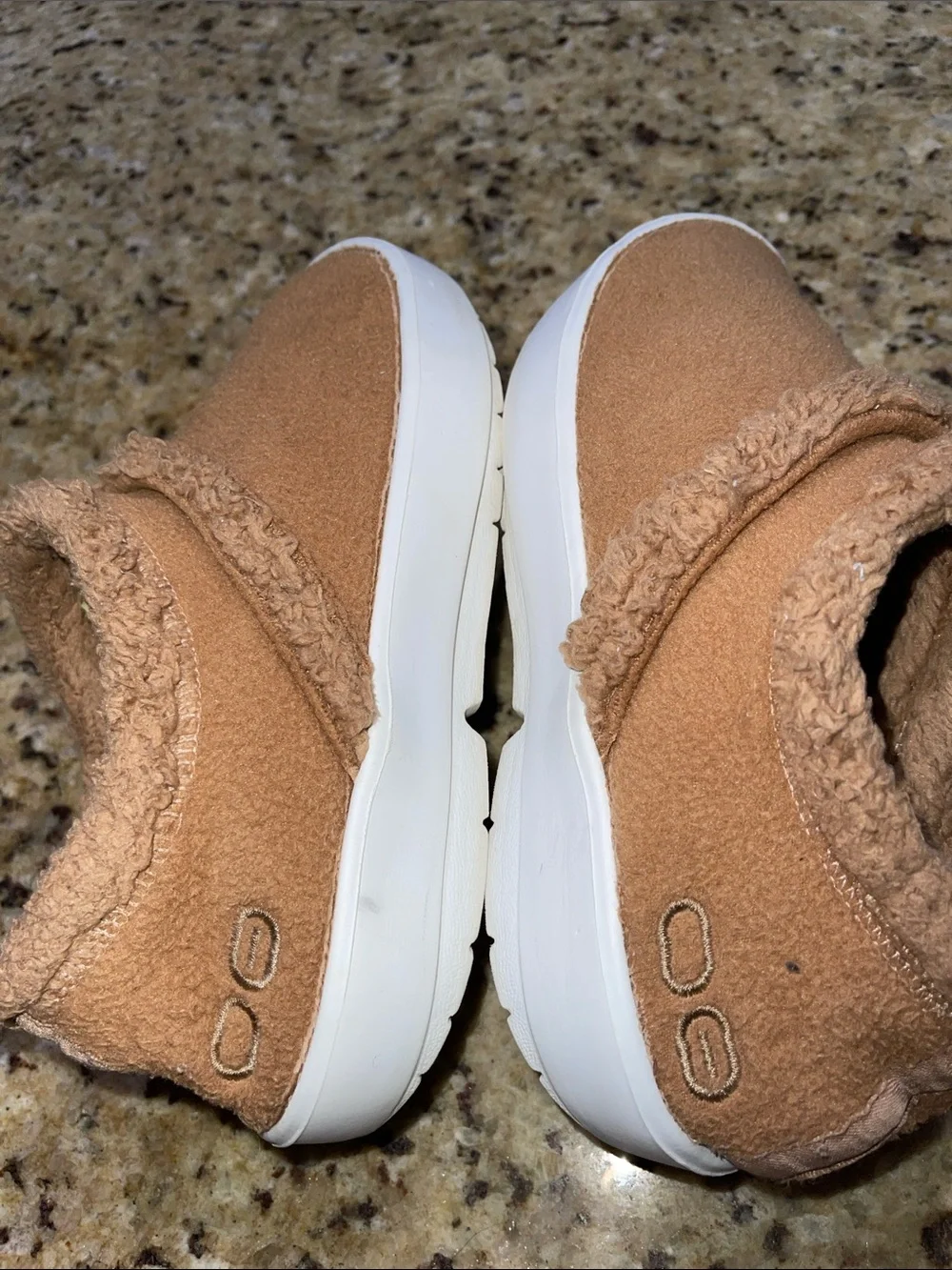 Oofos Oocoozie Cozy Slip-On Shoes in Camel